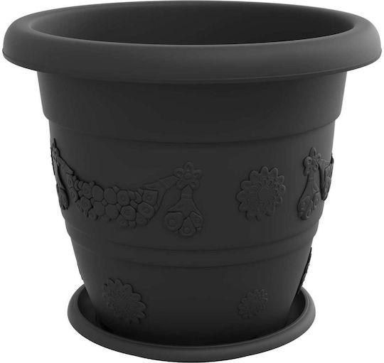 vidaXL Set 24 Kunststoff Pflanzgefäße Schwarz 39x32cm