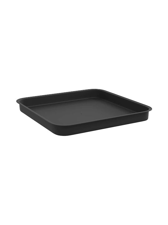 vidaXL Set of 6 Black Plastic Flower Pots