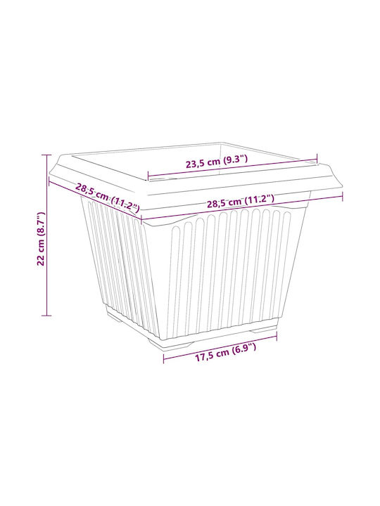 vidaXL Set of 6 Black Plastic Flower Pots