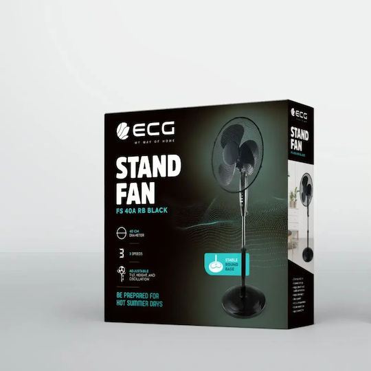 ECG FS40A RB Pedestal Fan 50W Diameter 40cm Black