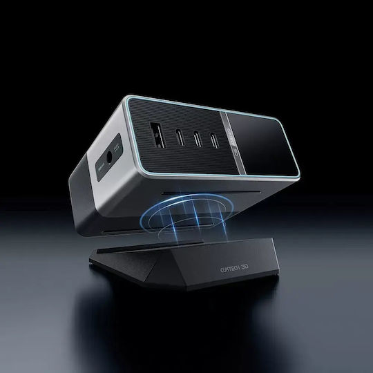 Cuktech Βάση Φόρτισης GaN με Θύρα USB-A και 3 Θύρες USB-C 300W σε Ασημί χρώμα (TA3005U)