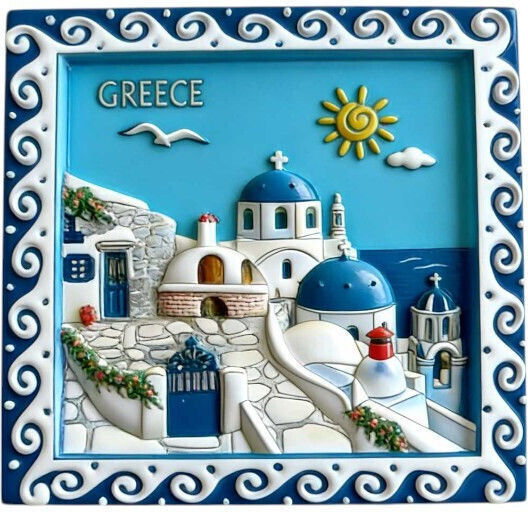 Tourist Souvenir Decorative Magnets Set 12 Pieces Greece 678500