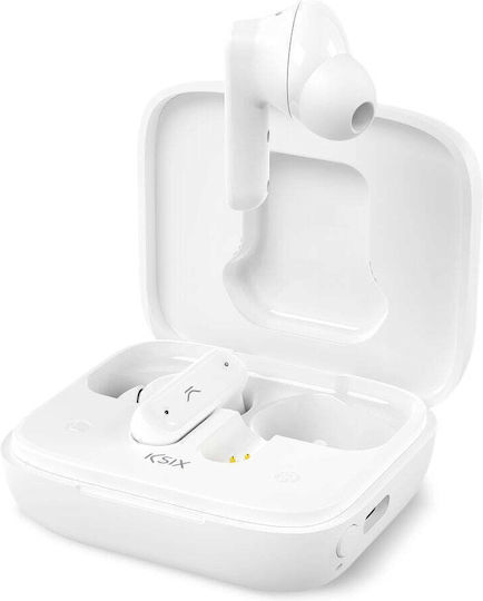 Ksix Vision In-Ear Bluetooth-Freisprecheinrichtung Kopfhörer mit Ladeetui Weiß