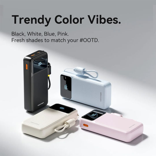 Vention XGY40 Power Bank 20000mAh 22.5W with USB-A Port and USB-C Port Blue