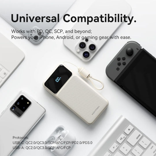 Vention XGY40 Power Bank 20000mAh 22.5W with USB-A Port and USB-C Port Blue