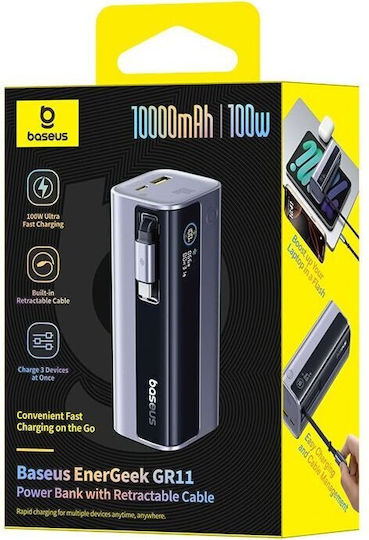 Baseus EnerGeek GR11 Външна Батерия 10000mAh 100W Power Delivery Бързо Зареждане PPS Сива