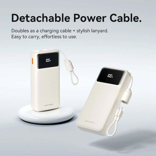 Vention XGY40 Power Bank 20000mAh 22.5W mit USB-A Ausgangsanschlüsse und USB-C Ausgangsanschlüsse Weiß