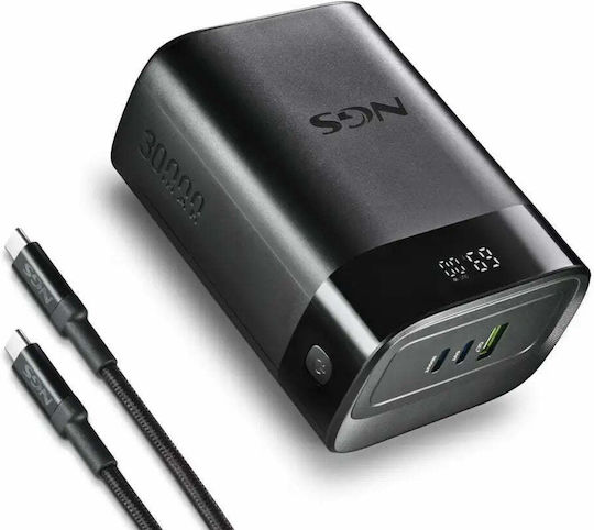NGS TWIX30 Power Bank 30000mAh 140W με Θύρα USB-A και 2 Θύρες USB-C Power Delivery / Quick Charge 3.0 Μαύρο