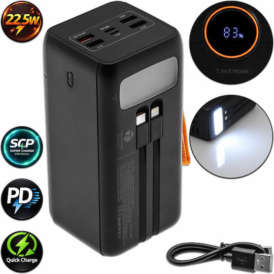 Takemore P805 Power Bank 50000mAh 22.5W με 4 Θύρες USB-A Μαύρο