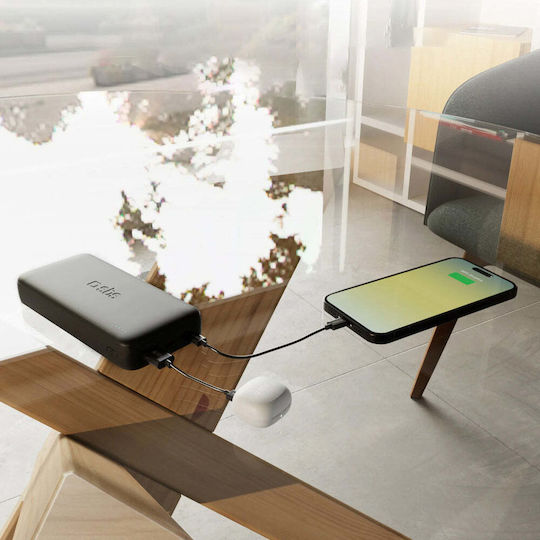 SBS Power Bank 20000mAh 10W με Θύρα USB-A και 2 Θύρες USB-C Μαύρο