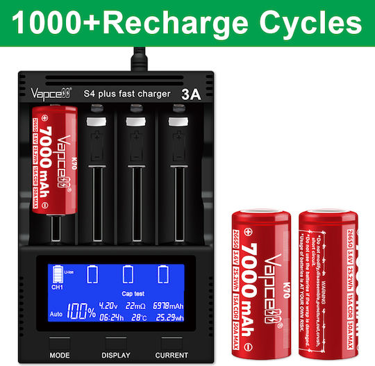 Battery Vapcell 26650 K70 7000mah 30a
