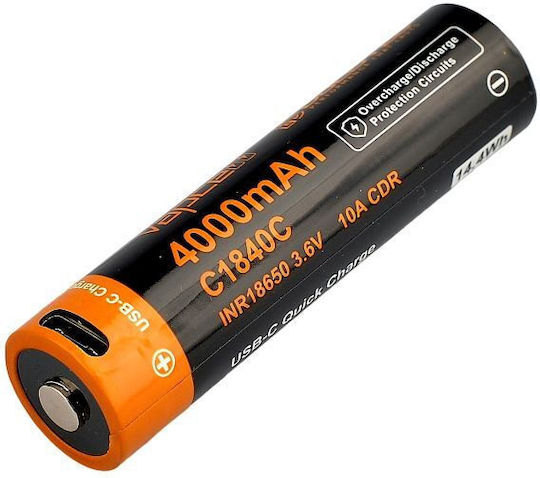 Vapcell Dulotec Батерия 18650 4000mah 10a C1840c Защита Usb-c Зареждане