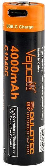 Vapcell Dulotec Батерия 18650 4000mah 10a C1840c Защита Usb-c Зареждане