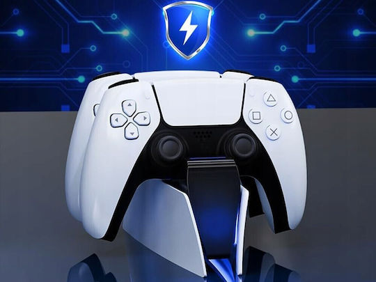 Stație de Încărcare pentru Controlere Ps5 Zola 2 Controlere Dualsense Indicator LED Protecție la Încărcare 5v 2a Cablu Usb-c 16 X 5.5 X 6.4 Cm Gri Negru