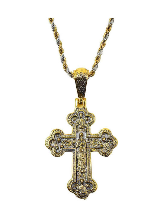 Gold Plated Steel Double Sided Cross