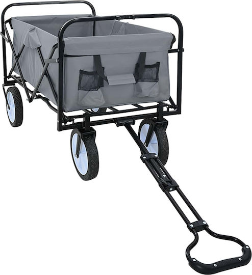 Folding Hand Trolley Gray 94 x 53 x 99 cm Oxford Fabric 42020660 Gray