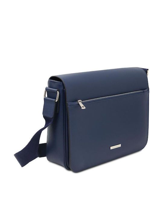 Leather Men's Shoulder / Crossbody Bag Navy Blue