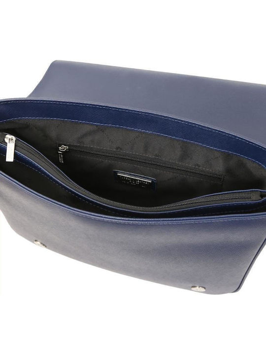 Leather Men's Shoulder / Crossbody Bag Navy Blue