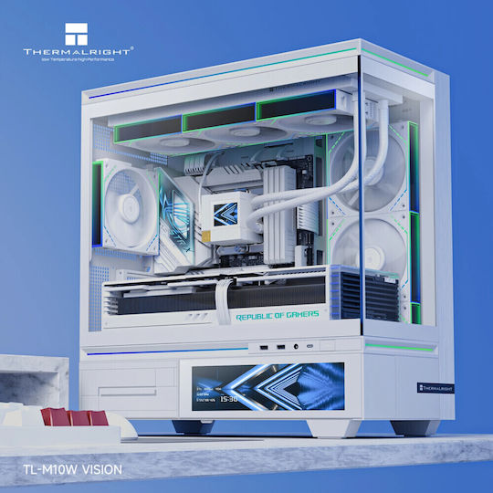 Thermalright TL-M10 Vision Gaming Micro Tower Кутия За Компютър Със Страничен Прозорец И ARGB Осветление LCD Дисплей