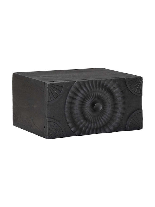 Wooden Black Bedside Table 40x30x20cm