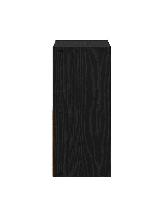 Κομοδίνο Ξύλινο Μαύρο 25.5x22x49.5cm