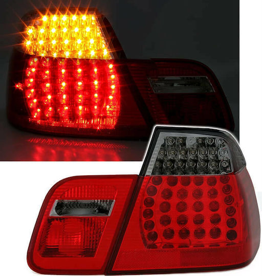 Πισινά Φανάρια Set Bmw 3 E46 Sedan 98-01 Led Κόκκινο Smoke Eagle Eyes