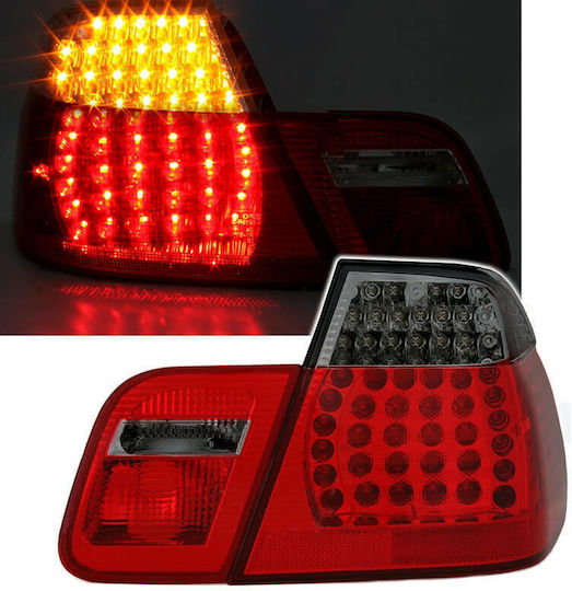 Πισινά Φανάρια Set Bmw 3 E46 Sedan 01-05 Led Κόκκινο Φιμέ Eagle Eyes