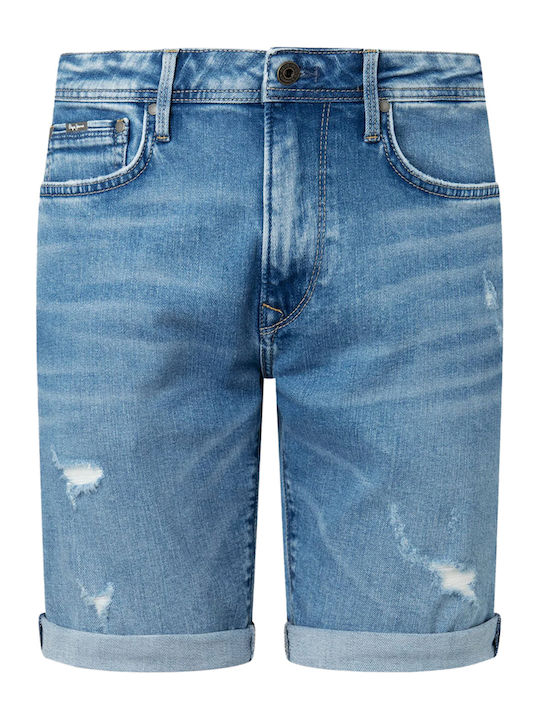 'stanley' Herrenshorts Jeans Blau