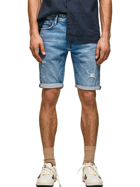 'stanley' Herrenshorts Jeans Blau
