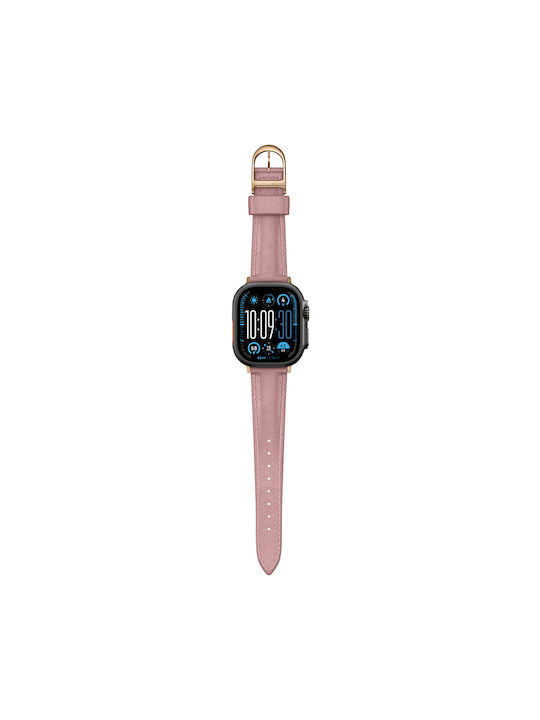 Amazingthing Class Band Leather Strap Apple Watch 45 46 49 Mm Pink