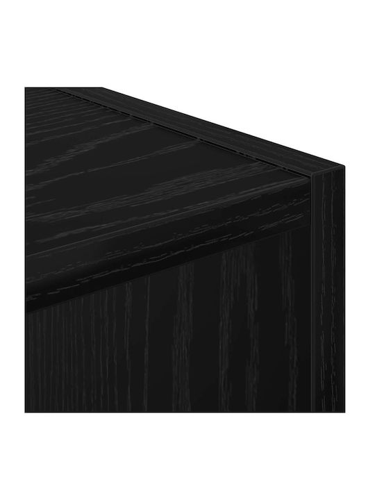 Black Wooden Bedside Table 35x32x68.5cm