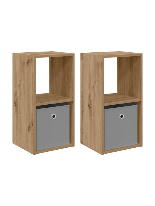 Nachttische Holz Braun 2Stücke 30.5x27x59.5cm