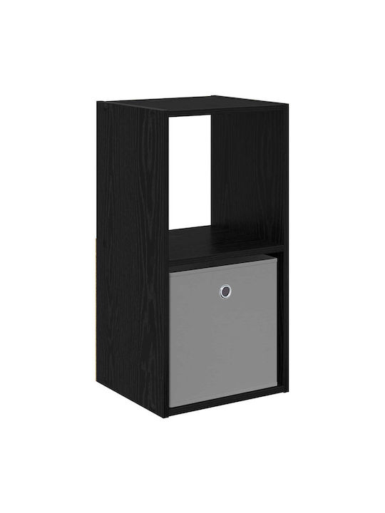 Black Wooden Bedside Table 35x32x68.5cm