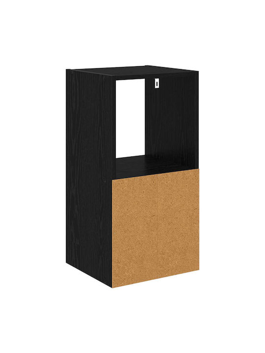 Black Wooden Bedside Table 35x32x68.5cm