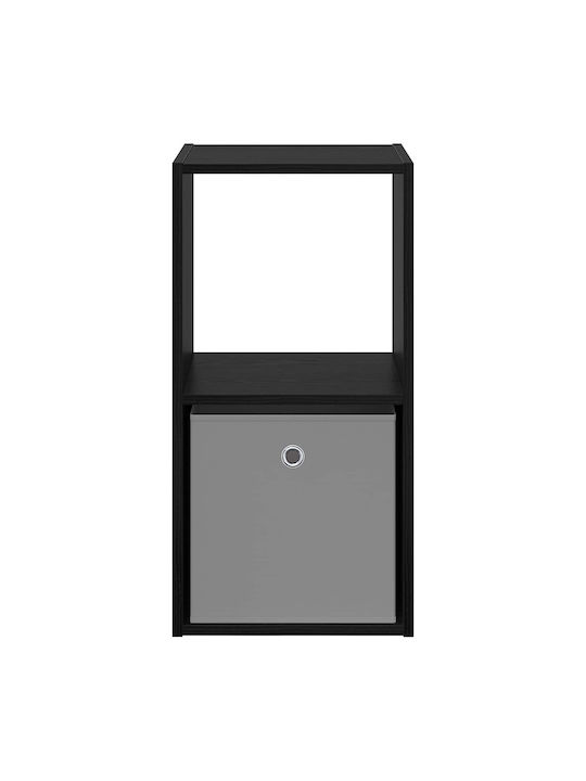 Black Wooden Bedside Table 35x32x68.5cm