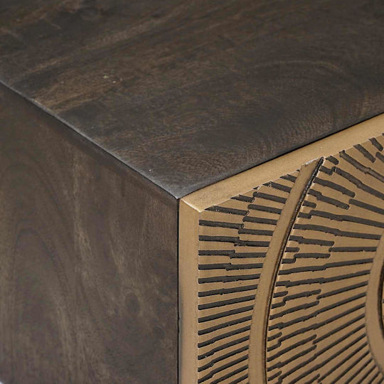 Ξύλινο με Μεταλλικά Πόδια Μπρούτζινο 40x30x20cm 42020070
