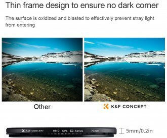 K&F Concept Кръгъл Филтър PL / CPL Диаметър 72mm с HMC Покритие (Multi-Coated) за Фотографски Обективи