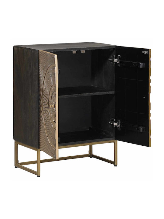 Sideboard aus Holz & Metall Messing 53.5x30x70cm