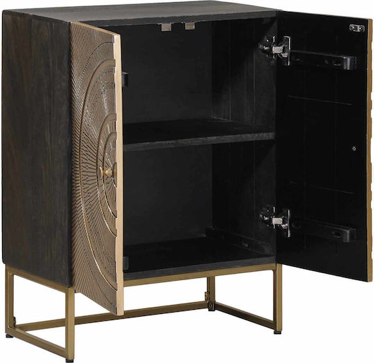Sideboard from Wood & Metal Brass 53.5x30x70cm