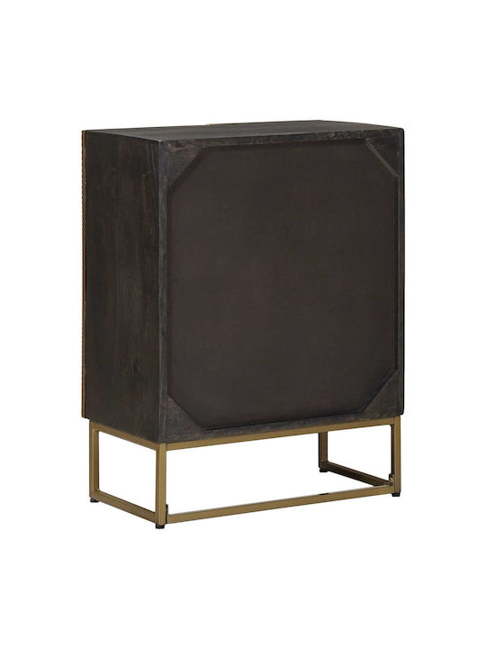 Sideboard aus Holz & Metall Messing 53.5x30x70cm