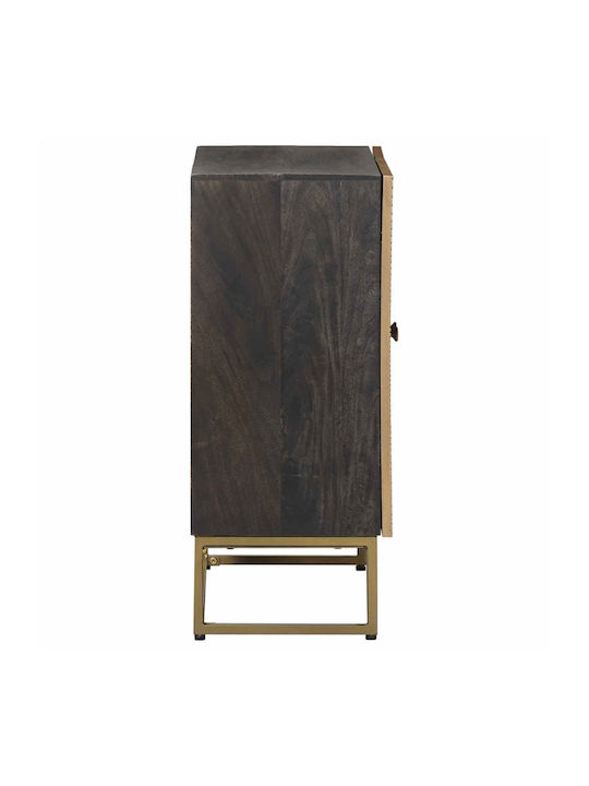Sideboard aus Holz & Metall Messing 53.5x30x70cm