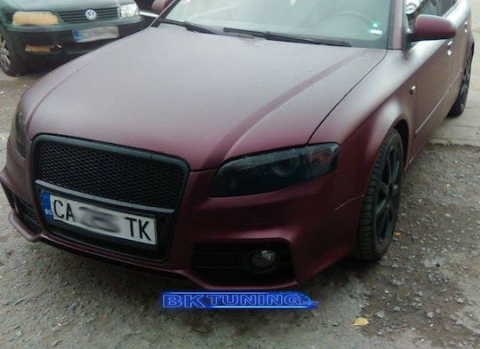 Bumper Grills Car Front S Line Design with Chrome Grille Compatible with Audi A4 2004-2008
