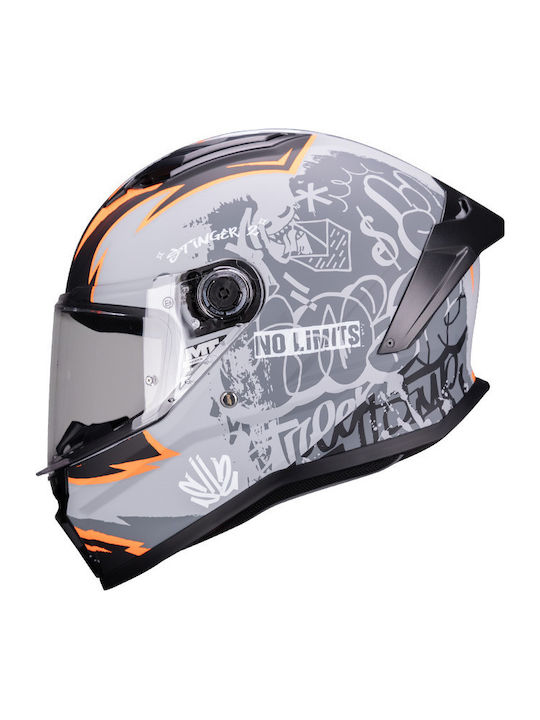 MT Stinger 2 Tagger C1 Черно/Сиво Матирано Каска За Мотор Full Face ECE 22.06 1450гр