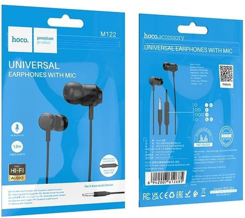 Hoco M122 Power Wired Earphones Microphone Black Hc-m122bk