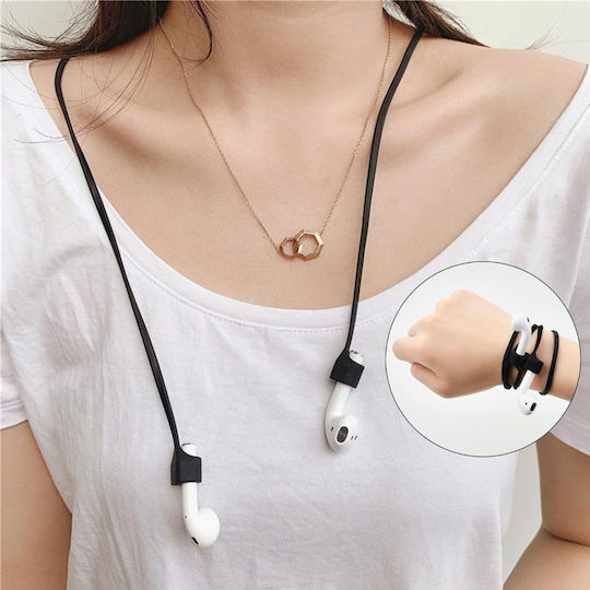 Tech-Protect Anti-Lost Strap σε Μαύρο χρώμα για Apple AirPods