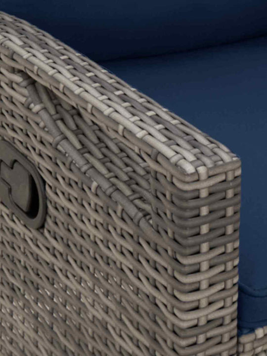 vidaXL Zweisitziges Outdoor-Sofa Rattan mit Kissen 105x60x112cm