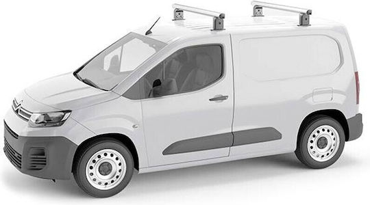 Menabo Car Roof Bars Aluminum 125cm for Nissan NV250 Set with Roof Rack Legs Silver