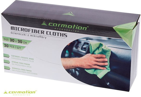 CarMotion Tücher Mikrofaser Reinigung für Körper Auto 180gsm Grün 30x30cm 30Stück