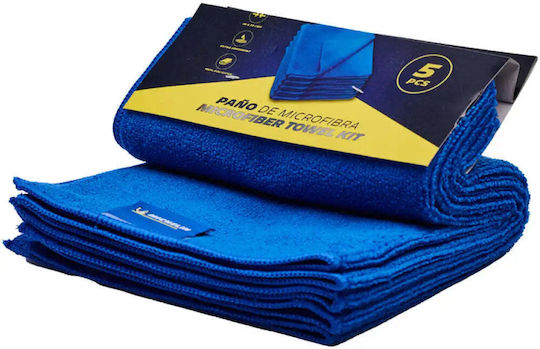 Michelin Lavete Din Microfibră De Curățenie Pentru Materiale Plastice Pentru Interior - Tabloul De Bord Albastru 40x40cm 5 Bucăți