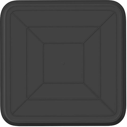 vidaXL Plastic Black Pot Plate 21x21cm Set of 6 42020363